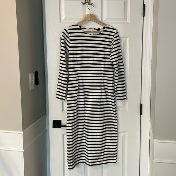 J.Crew Striped Long Sleeve Midi Dress size 8 - Picture 2 of 4